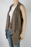 Wild Cat Faux Suede Waterfall Vest-Size Large