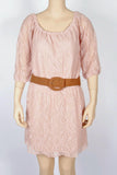 NWOT Delia's Dusty Pink Belted Lace Dress-Size Small