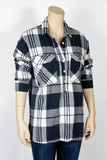 Old Navy Black & White Plaid Shirt-Size Small