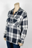 Old Navy Black & White Plaid Shirt-Size Small
