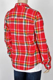 Hollister Red Plaid Flannel Shirt-Size Small