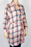 Forever 21 "I Love H81" Plaid Belted Tunic-Size Medium