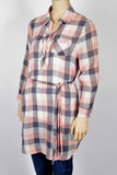 Forever 21 "I Love H81" Plaid Belted Tunic-Size Medium