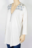 H&M Basic Cream Embroidered Top-Size Small
