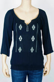 Old Navy Black Embroidered Top-Size Small