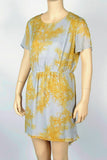 NWT Winter Kate Gray & Yellow Silk Chiffon High-Low Dress-Size Small
