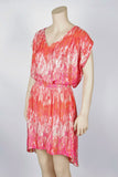Express Pink High-Low Watercolor Pattern Dress-Size Small