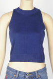 NWT Forever 21 Sleeveless Cropped Navy Sweater-Size Small