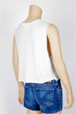 NWOT Divided by H&M White Cropped Tee-Size Small