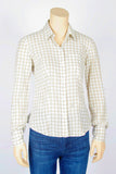American Eagle Outfitters White Plaid Shirt-Size 0