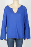 NWT Free People We The Free "Dahlia" Long Sleeve Sapphire Blue Thermal-Size Small