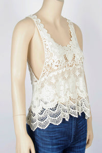 Issi Sleeveless Crochet Top-Size Small