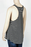 Joie Silk Black & White Silk Striped Sleeveless Top-Size Medium