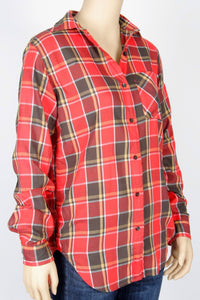 Denim & Supply by Ralph Lauren Plaid Boyfriend Button Up Shirt-Size X-Small