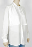 NWT H&M Cream Blouse with Faux Leather Accents-Size 8