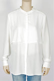 NWT H&M Cream Blouse with Faux Leather Accents-Size 8