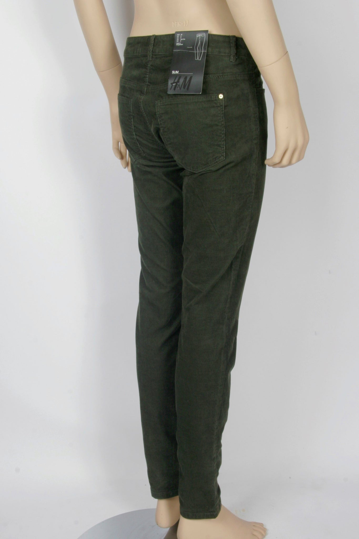 NWT H&M Slim Fit Corduroy Olive Green Pants-Size 8 – Second Bite