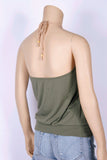Olive Green Beaded Halter-Size Small