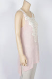 NWOT Eyeshadow Heathered Pink Tank with Crochet Bodice-Size X-Small