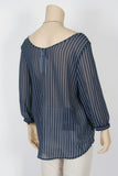 NWT Divided by H&M Navy Print Blouse-Size Small